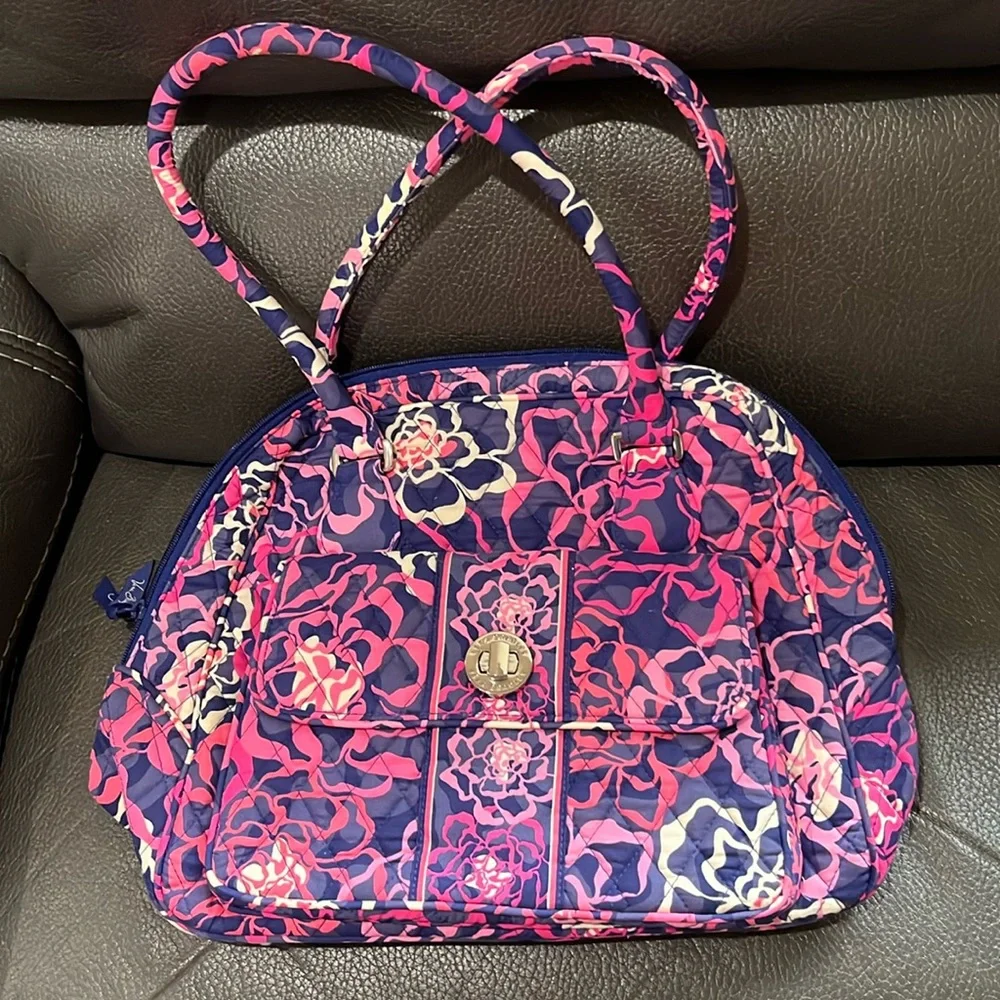 Vera Bradley Turnlock satchel in katalina pink